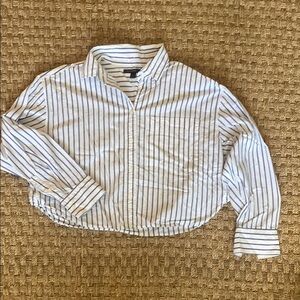 Banana Republic Striped Untuckable Button-Up Shirt sz Med